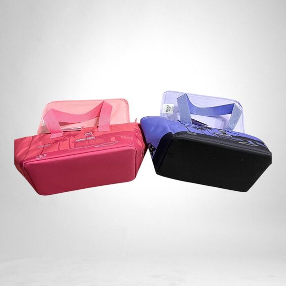 Trader Joes Mini Insulated Tote Bag Bundle Pink & Lavender Set Of 2 NEW - Picture 5 of 5